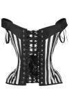 Daisy Corsets Striped Corset Tops with Straps. Lingerie, Costume, Burlesque, and Plus Size Boned Cincher - Zip and Lacing