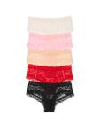 Victoria's Secret Women's Lace Cheeky Underwear, Minimal Coverage Panties for Women, Multi Pack, Basic Solids (S)