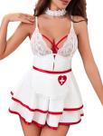 Avidlove Women's Maid Lingerie Set - Sexy Babydoll Dress Costume (White Nurse, X-Large)