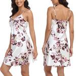 1stmall Women's Satin Robe Sets 2 Piece Nightgown Silk Pajama Sexy Floral Lingerie Lace Cami Sleepwear Night Robes