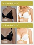 WingsLove Push Up Bra Sexy Deep V Plunge Add 2 Cups Bras Underwire T-Shirt Bra Multiway (Snow White,34B)