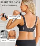 Avidlove Bras for Women No Underwire Seamless Wireless Bra Full Coverage V Neck Mesh Push Up Bra Everyday Bras Charcoal Medium