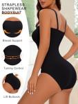 LIRASDIS Strapless Shapewear Bodysuit for Women, Tummy Control Butt Lifter Brief Body Shaper, Seamless Sculpting Tank Top