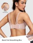 Vertvie Womens Wireless Seamless Bras Deep V No Underwire Push Up Bras Supportive Full Coverage Bralettes Plunge T Shirt Bra(Skin Color,X-Large)