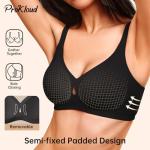 Bras for Women No Underwire Wireless Push up Bra Full Coverage Bralettes Comfortable Everyday Bras with Support and Lift Black
