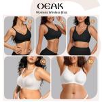 OEAK Womens Wireless Bras Push Up Support Full Coverage Bralettes No Underwire Bra Comfortable Everyday Seamless Tshirt Bras Black L