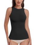 EUYZOU Women Shapewear Tummy Control Tank Tops Seamless Compression Tops Body Shaper Camisole, Black M
