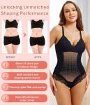 REYEOGO Lace Shapewear Bodysuit for Women Tummy Control Body Shaper V Neck Fajas Sculpting Tank Tops Slimming Camisole Waist Trainer Corset (Large, Black)