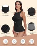 EUYZOU Women Shapewear Tummy Control Tank Tops Seamless Compression Tops Body Shaper Camisole, Black M