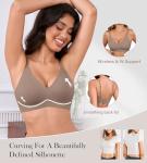 Womens Seamless Bras No Underwire Push Up Bras Comfort V Neck Padded Bra Wireless Bralette Basic Everyday Bra Multiple Pack(3P2,M)