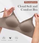 Womens Seamless Bras No Underwire Push Up Bras Comfort V Neck Padded Bra Wireless Bralette Basic Everyday Bra Multiple Pack(3P2,M)