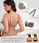 Womens Seamless Bras No Underwire Push Up Bras Comfort V Neck Padded Bra Wireless Bralette Basic Everyday Bra Multiple Pack(3P2,M)