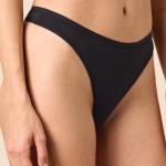 Pack of 6 Women's Cotton Black Thongs