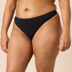 Pack of 6 Women's Cotton Black Thongs