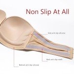 DotVol Push up Lift Women's Bra Seamless Wireless Anti-Slip Strapless brallate with Shape Support(Beige,38DD)