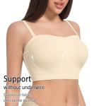 Curyon Women's Plus Size Strapless Tube Bra Beige