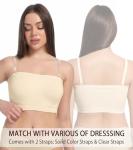 Curyon Women's Plus Size Strapless Tube Bra Beige