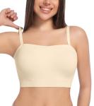 Curyon Women's Plus Size Strapless Tube Bra Beige