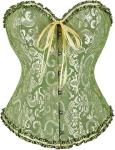 Light Green Lace Overbust Corset Top for Women