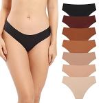 SHARICCA Women's Seamless Cheeky Bikini Panties 7-Pack