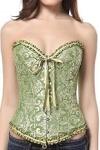 Light Green Lace Overbust Corset Top for Women