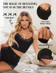 RSLOVE Women's Sexy Two-Piece Pajama Set Black