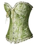 Light Green Lace Overbust Corset Top for Women