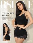 RSLOVE Women's Sexy Two-Piece Pajama Set Black