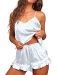 Ekouaer Satin Camisole and Shorts Pajama Set