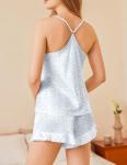 Ekouaer Satin Camisole and Shorts Pajama Set