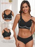 Mivorica Seamless Wireless Bra for Women,Non Wired Support Push Up Bra,Everyday Comfort Bras for Women UK,Black,4XL