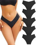 Women’s Soft Seamless No Show Hipster Briefs 5 Pack