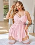 Avidlove Plus Size Floral Lace Babydoll Lingerie