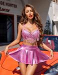 Avidlove Pink Sequin Babydoll Lingerie Set