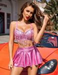 Avidlove Pink Sequin Babydoll Lingerie Set