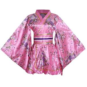Floral Print Short Kimono Dress for Women