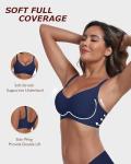 LUXMAY Wireless Seamless Push-Up Bra in Navy