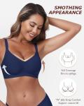 LUXMAY Wireless Seamless Push-Up Bra in Navy
