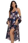 Floral Satin Robe and Camisole Set