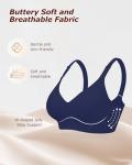 LUXMAY Wireless Seamless Push-Up Bra in Navy