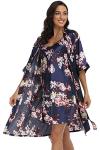 Floral Satin Robe and Camisole Set