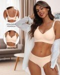 HORISUN Wireless Push Up Full Coverage Bra for Women Seamless Bras with Soft Support Regular and Plus Size (Nude,XL)