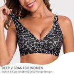 Gailife No Underwire Deep V Push Up Bra, XL
