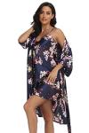 Floral Satin Robe and Camisole Set