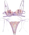 Lilosy Lavender Purple Strappy Push-Up Lingerie Set