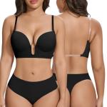 JOYSHAPER Backless Deep Plunge Push-Up Bra