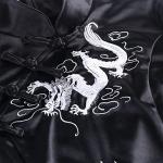 Gothic Dragon Embroidered Black Cheongsam Dress