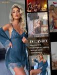 Sexy 3-Piece Babydoll and Lace Kimono Set