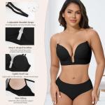 JOYSHAPER Backless Deep Plunge Push-Up Bra
