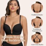 JOYSHAPER Backless Deep Plunge Push-Up Bra